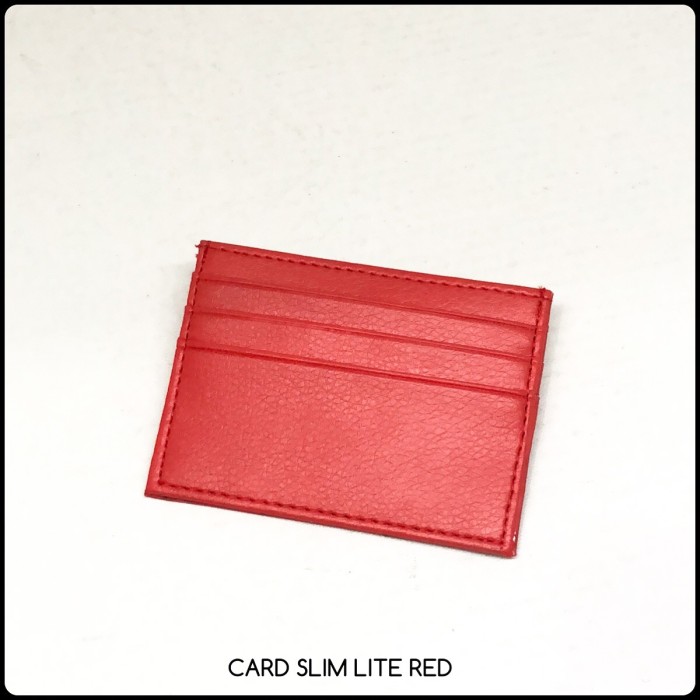 Women's Small Leather Card Case Wallet with Flap - Croco Embossed Red – COLDFIRE