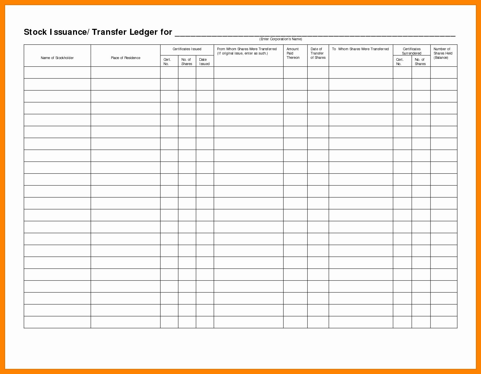 What is a Stock Ledger?