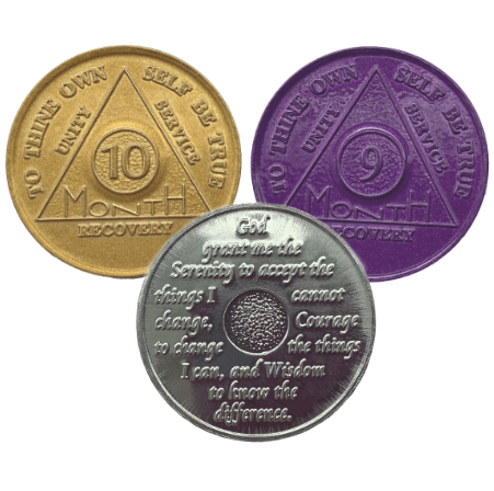 AA 12 Step Recovery Medallions | Sobriety Chips and Coins