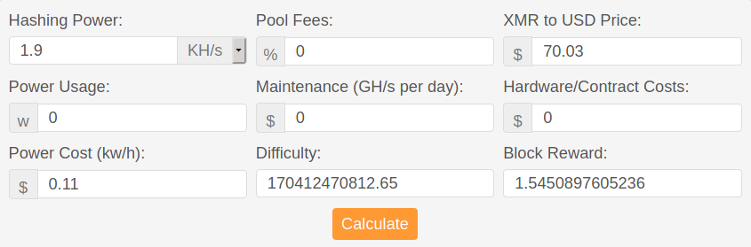 Website and miner updates - mining calculator