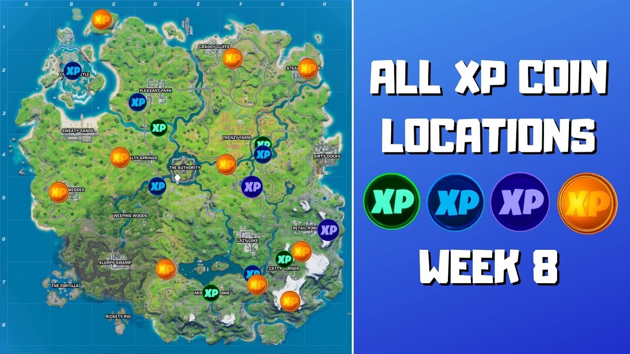 Fortnite Season 5 Week 12 XP Coins Locations Guide